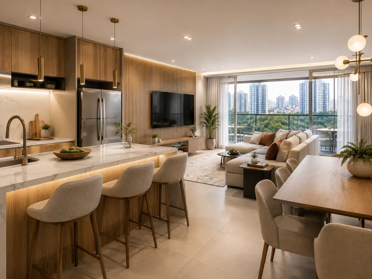 Apartamento moderno após reforma residencial